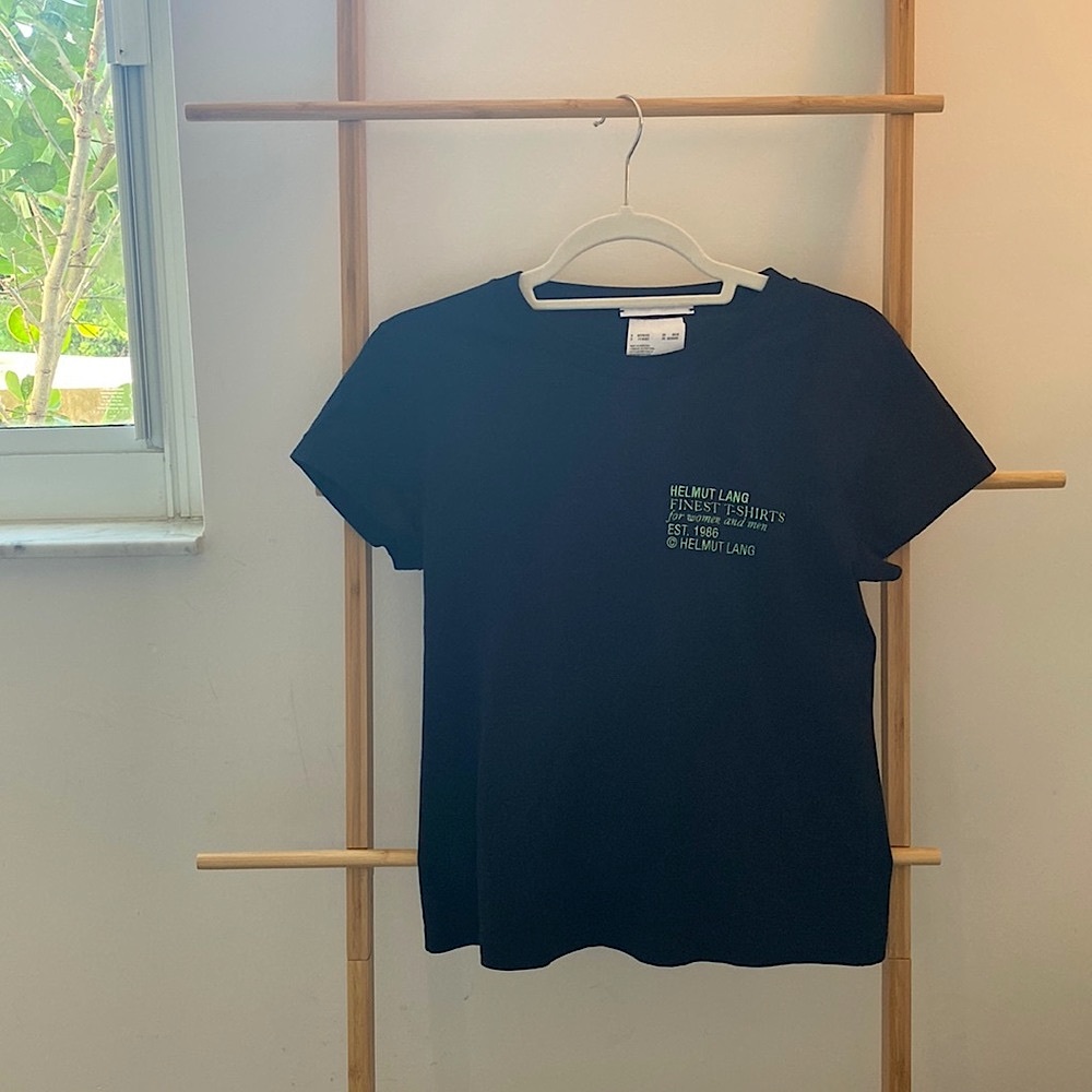 HELMUT LANG GREEN LOGO TEE